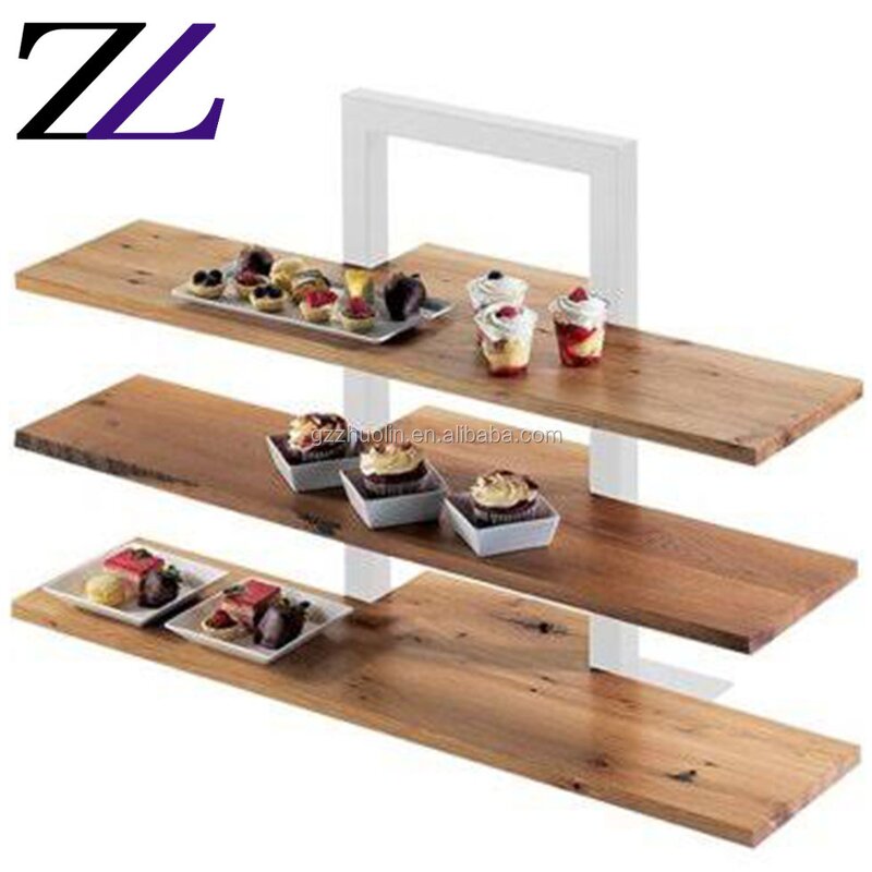 Buffet Display Unit Factory - Square Wooden Waffle Dessert Risers