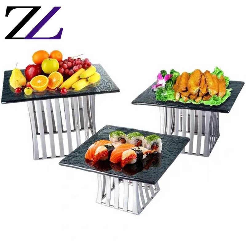 Buffet Display Rack Supplier - LED Acrylic Gold Ceramic Cupcake Stand