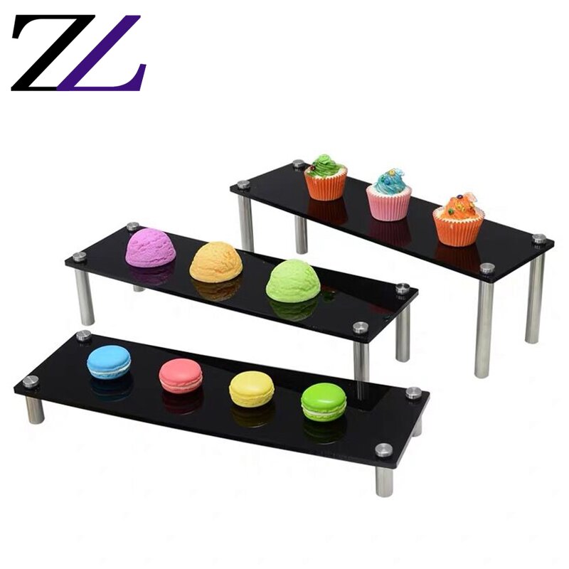 Food Stand Supplier - Black Base White Tray Wedding Buffet Tableware