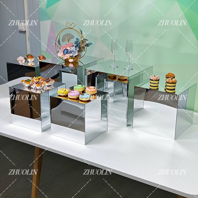 Acrylic Dessert Stand Manufacturer - White Buffet Riser Display Stand