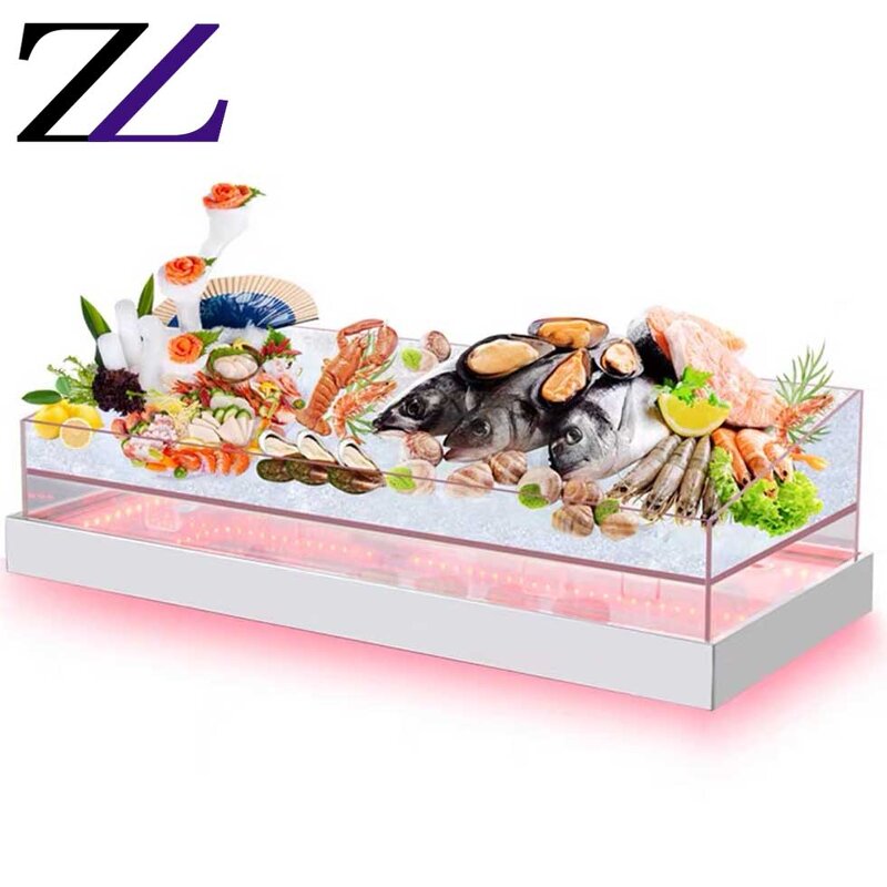 Acrylic Food Display Factory - Led Light Fruit Vegetable Seafood Stand
