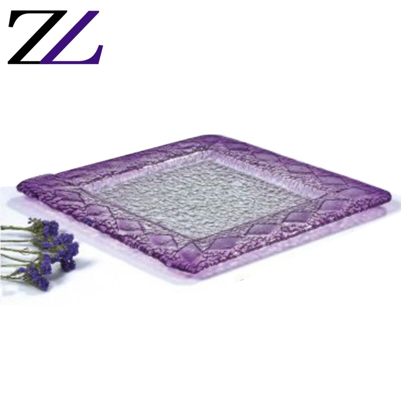 Glass Plates Supplier - Round Purple Eco Plates Kitchen Dinner Set