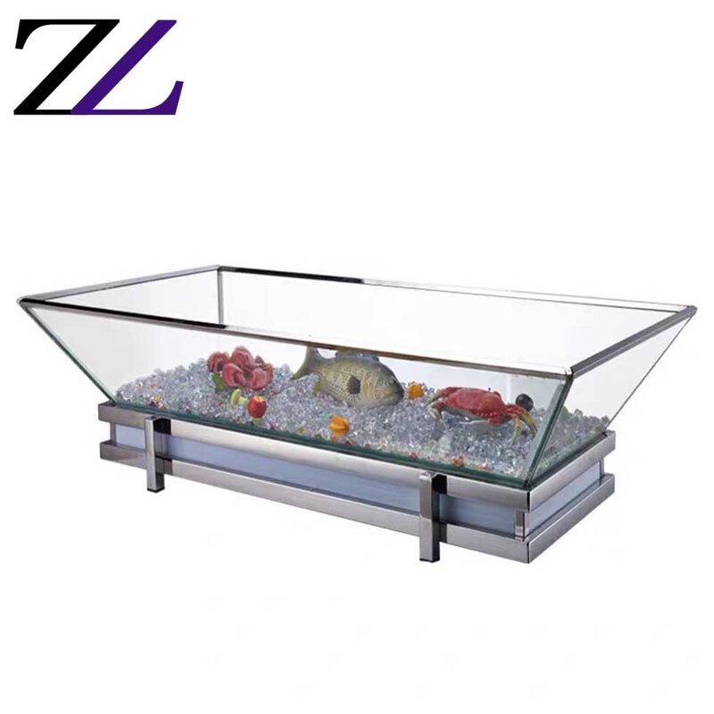 Food Display Stand Factory - Led Acrylic Seafood Ice Display Table