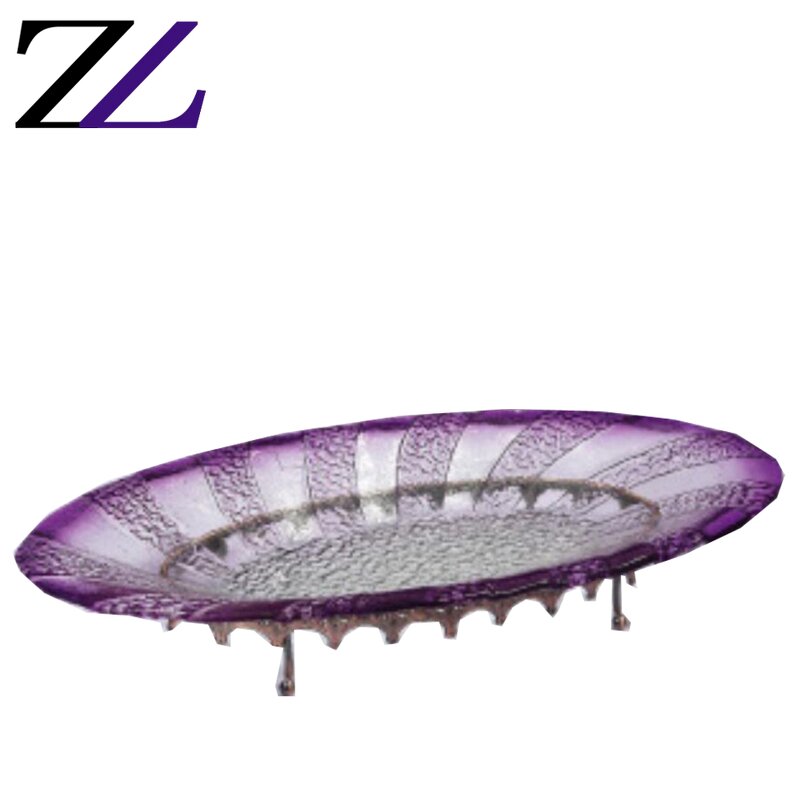 Glass Plates Supplier - Round Purple Eco Plates Kitchen Dinner Set