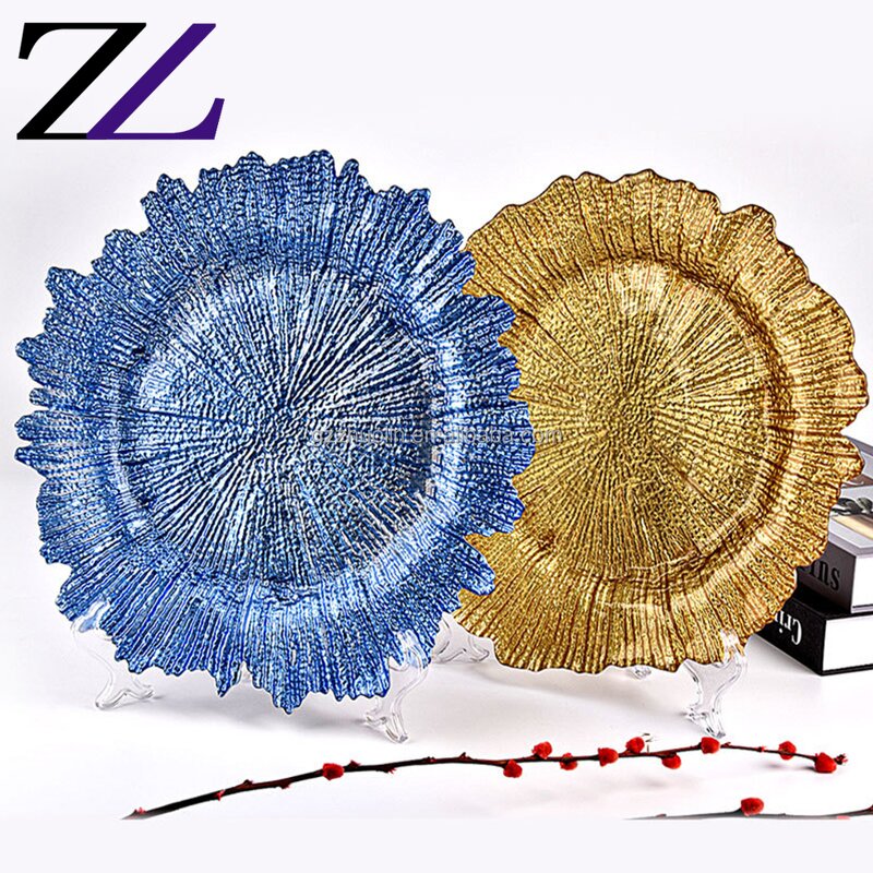 Charger Plate Manufacturer - Creative Texture Gold Charging Plates Set