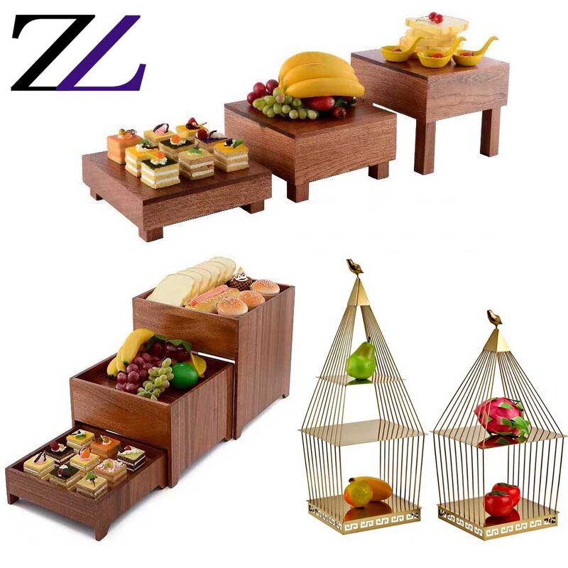 Buffet Display Rack Supplier - LED Acrylic Gold Ceramic Cupcake Stand