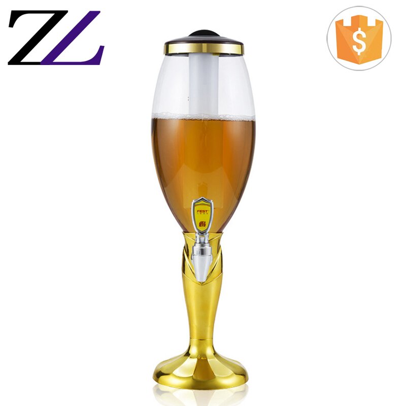 Beer Dispenser Manufacturer - Gold Stand Led Ice Tube 3 Litres Acrylic