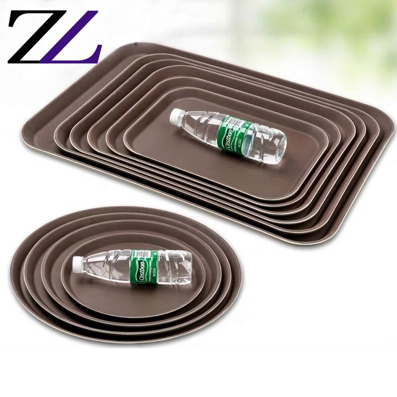 Serving Tray Manufacturer - Non-slip Oval Rectangular Plastic Arab Tray