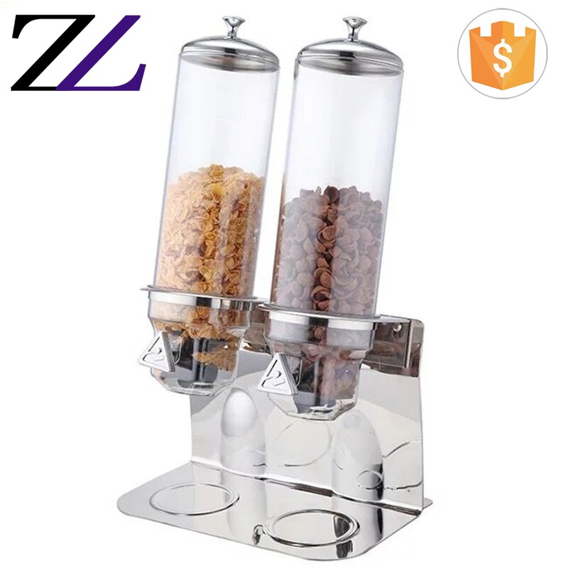 Food Dispenser Supplier - 3 Tank Acrylic Cereal Dry Bulk Dispenser