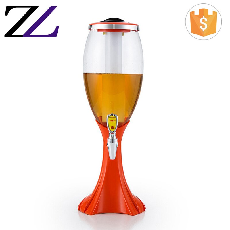 Beer Dispenser Manufacturer - Gold Stand Led Ice Tube 3 Litres Acrylic
