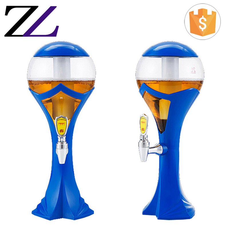 Beer Dispenser Manufacturer - Gold Stand Led Ice Tube 3 Litres Acrylic