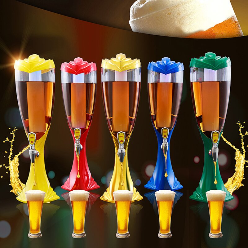 Beer Dispenser Manufacturer - Gold Stand Led Ice Tube 3 Litres Acrylic