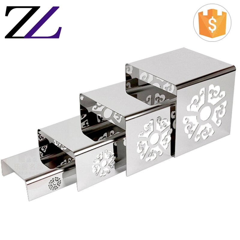 Buffet Server Factory - Hammered Stainless Steel Elevation Display Stand