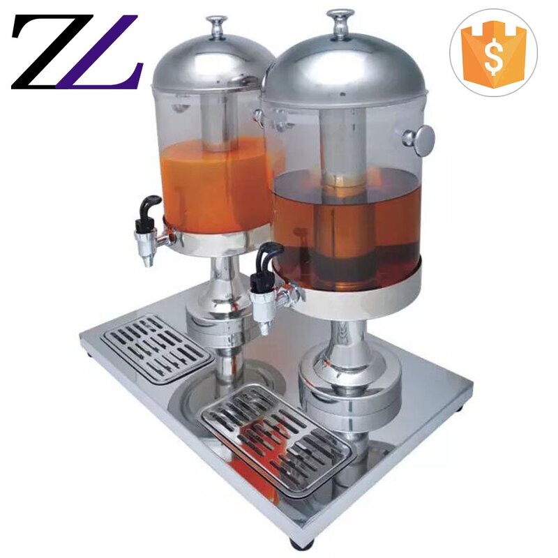 Juice Dispenser Manufacturer - 2-Tank Gold Glass Cold Drink Machine