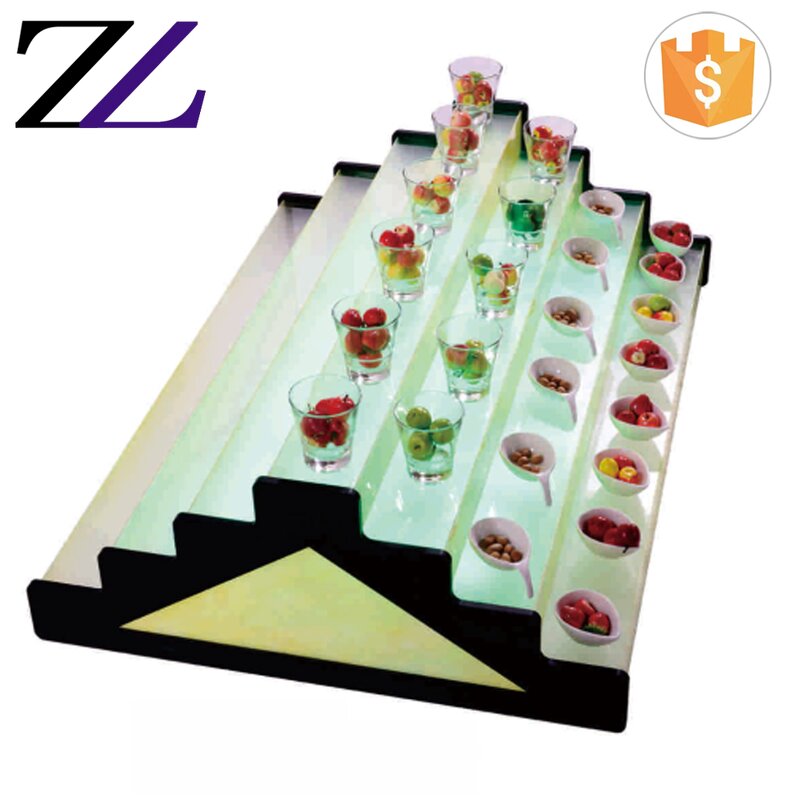 Acrylic Cake Stand Supplier - Pyramid Tower Shape Led Light Tableware