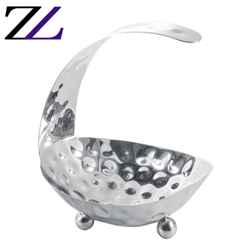 Fruit Bowl Factory - Half Moon Mirror Polished German Silver Bowl