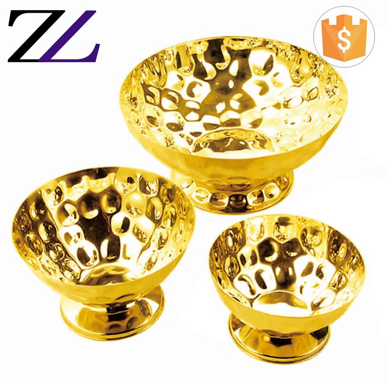 Copper Plate Factory - Arabic Rose Gold Brass Hammered Fruit Plate