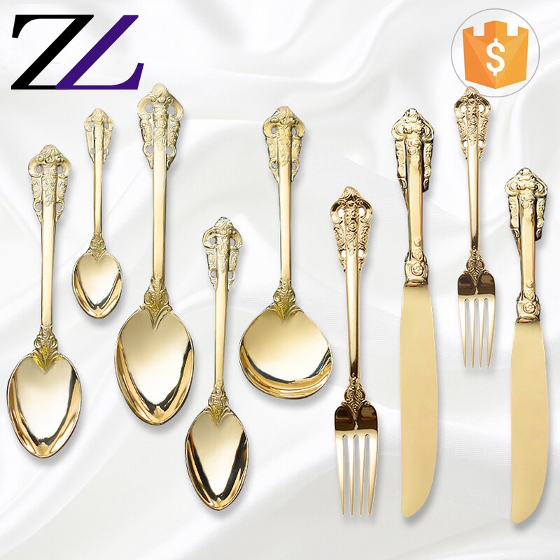 Flatware Set Factory - Eco-friendly Gold Plated 18/10 Stainless Steel