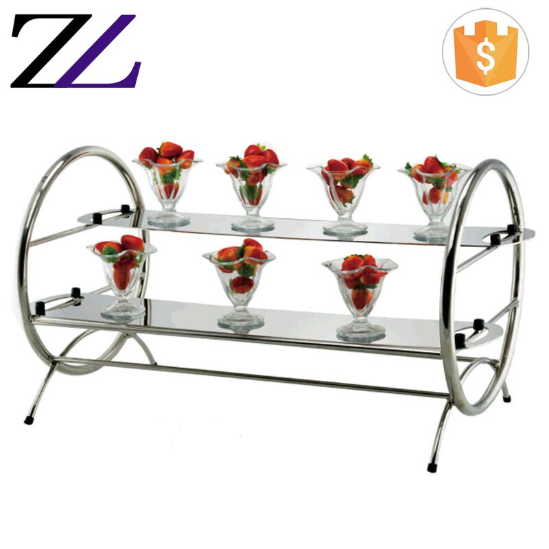 Buffet Food Display Stand Supplier - Luxury Gold Shelf Dessert Buffet