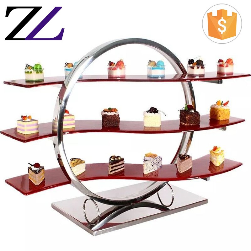 Dessert Display Stand Supplier - Gold 3 Tier Birdcage Cupcake Catering