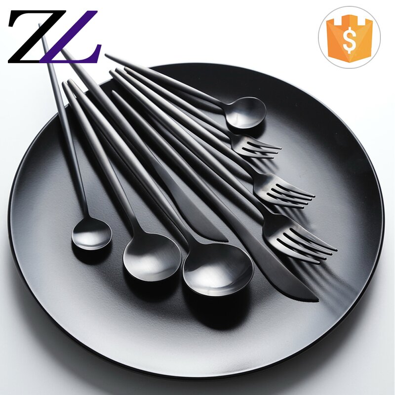 Cutlery Set Manufacturer - Arabic Commercial Matte Black Flatware