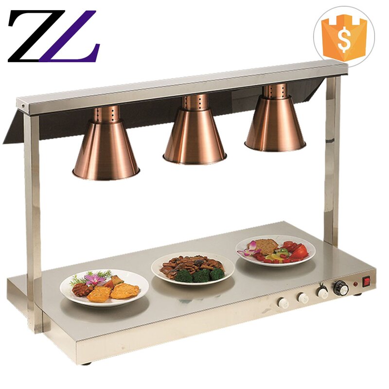 Food Warmer Heat Lamp Factory - 2 Heads Stainless Steel Marble Base