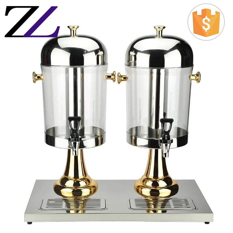 Beverage Dispenser Factory - 2 Tank Gold Plastic Refrigerated Juice