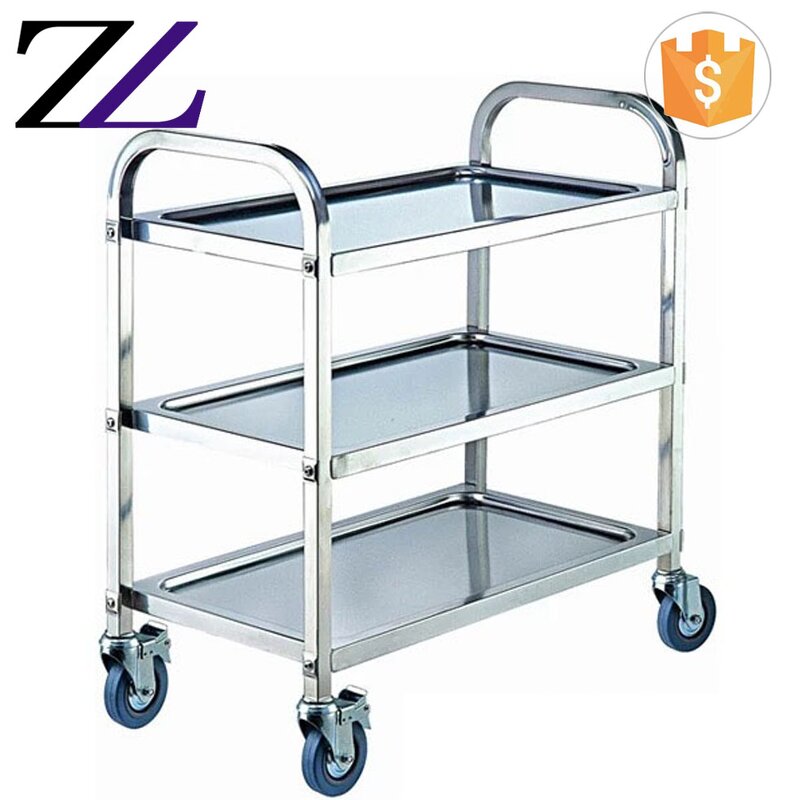 Food Transport Trolley Manufacturer - 3 Tier Stainless Steel Restaurant Warmer