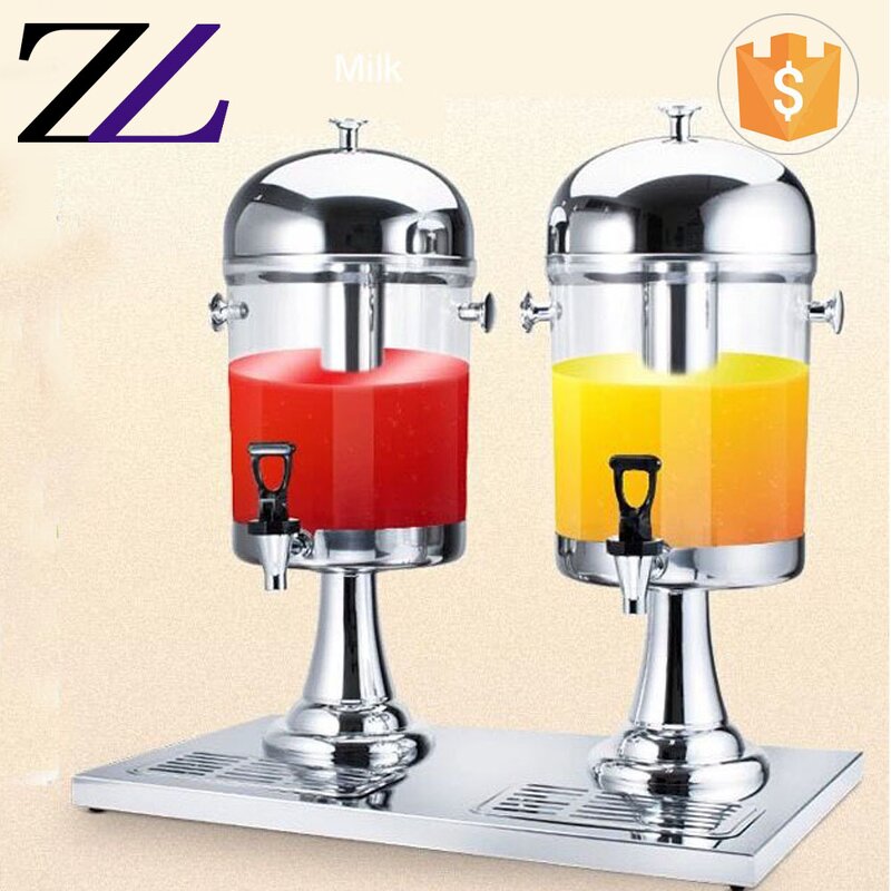 Juice Dispenser Manufacturer - 2-Tank Gold Glass Cold Drink Machine