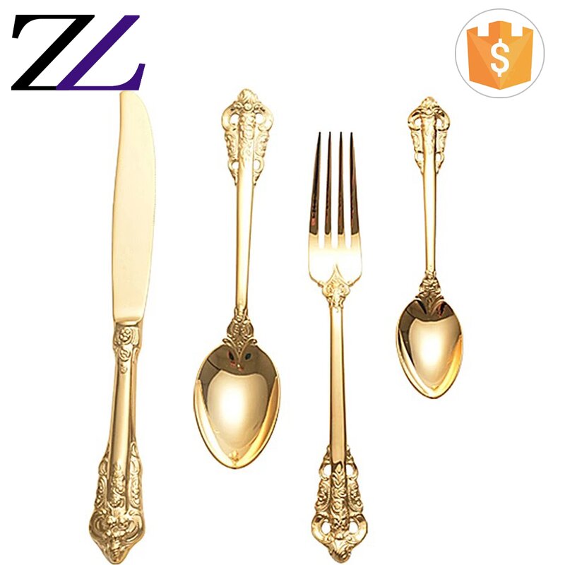 Flatware Set Factory - Eco-friendly Gold Plated 18/10 Stainless Steel