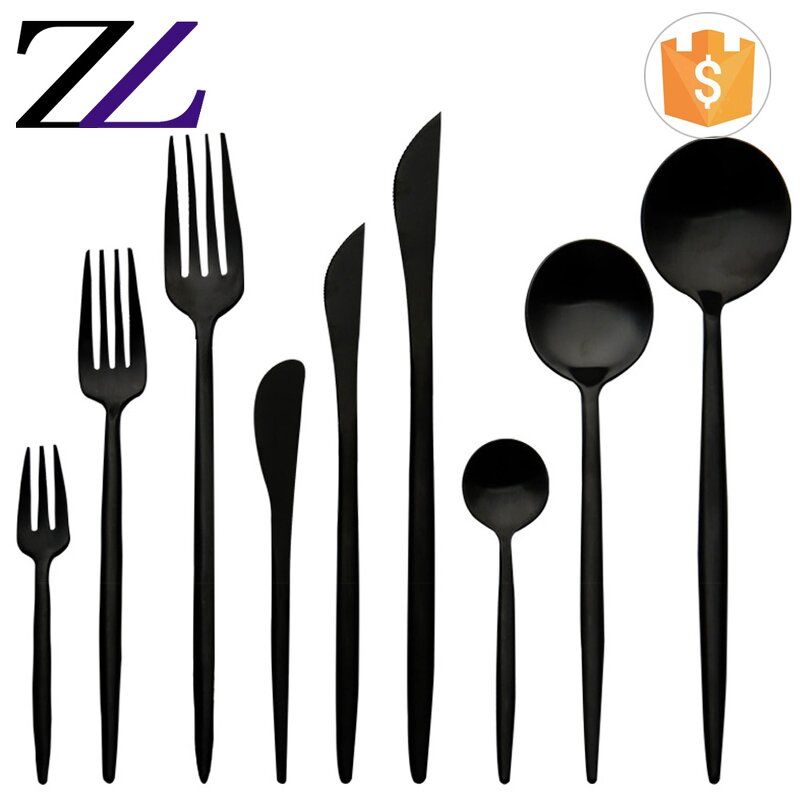 Cutlery Set Manufacturer - Arabic Commercial Matte Black Flatware