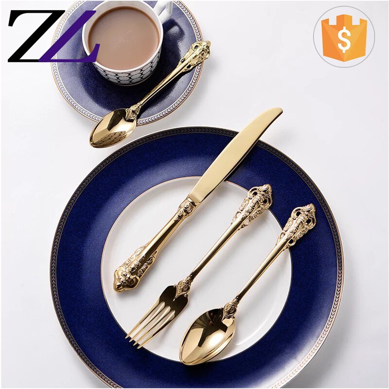 Flatware Set Factory - Eco-friendly Gold Plated 18/10 Stainless Steel