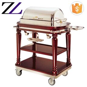Food Warmer Trolley Supplier - Solid Wooden Electric Roast Beef Chafing Dish