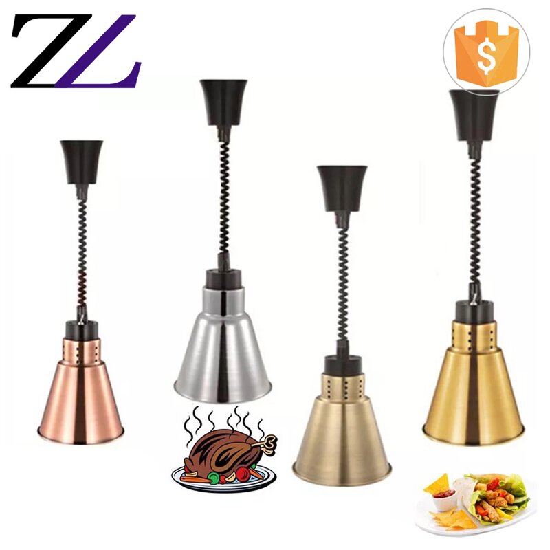Food Warmer Lamp Factory - Flexible Hanging Green Copper Buffet Light