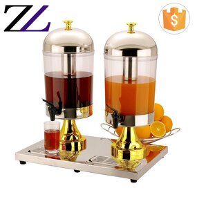 Beverage Dispenser Factory - 2 Tank Gold Plastic Refrigerated Juice