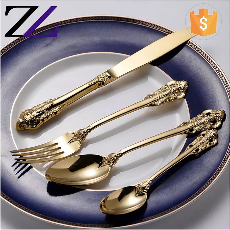 Flatware Set Manufacturer - 18/10 Stainless Steel Golden Mirror Polished