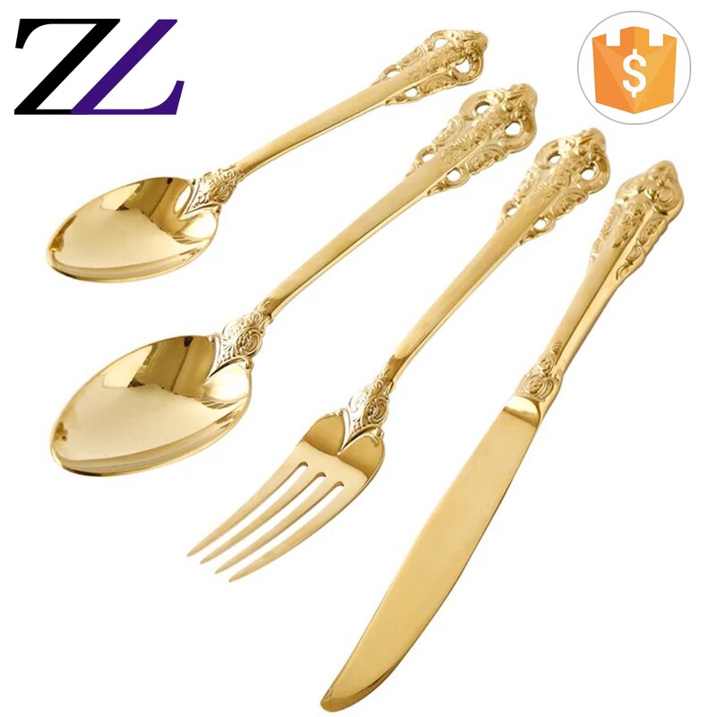 Flatware Set Factory - Eco-friendly Gold Plated 18/10 Stainless Steel