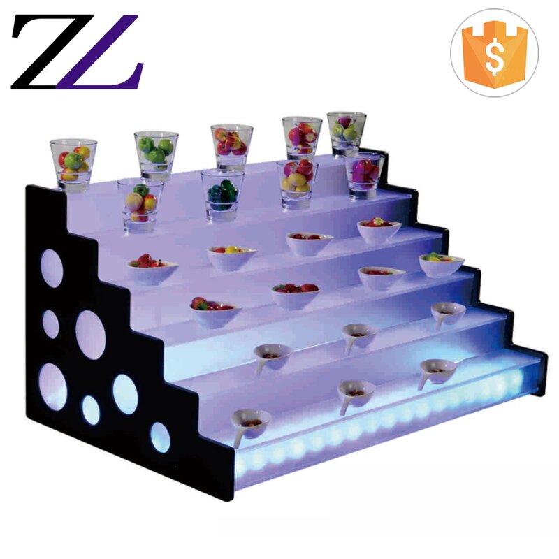 Acrylic Cake Stand Supplier - Pyramid Tower Shape Led Light Tableware
