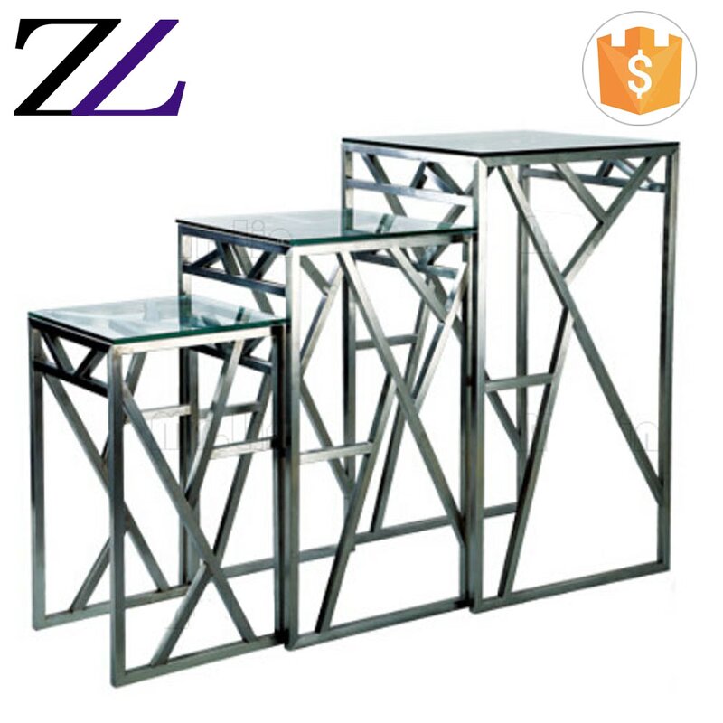 Outdoor Buffet Table Supplier - Stainless Steel Rectangular Mirror Glass