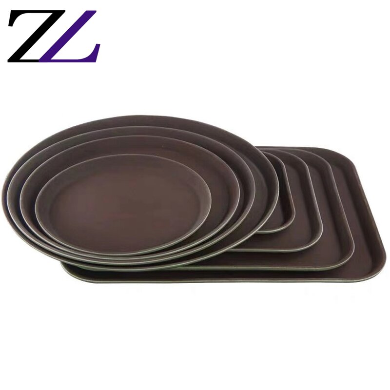 Serving Tray Manufacturer - Non-slip Oval Rectangular Plastic Arab Tray