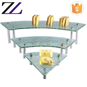 Dessert Display Stand Factory - Rectangular Glass 3 Tier Serving Platter