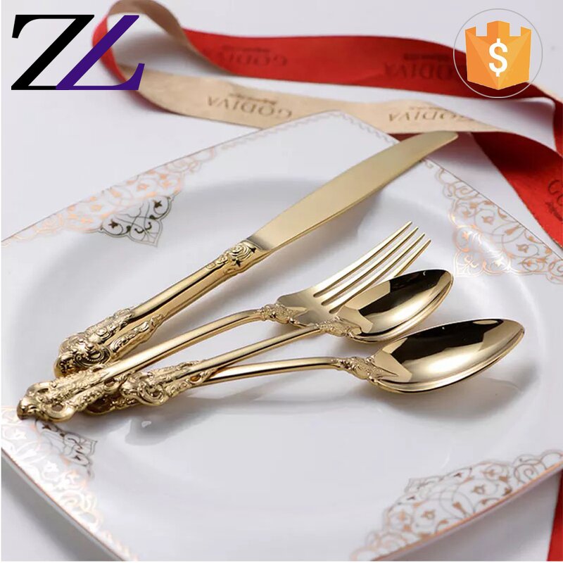 Flatware Set Factory - Eco-friendly Gold Plated 18/10 Stainless Steel