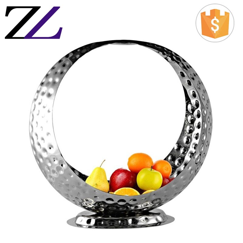 Serving Bowl Factory - Silver Plated Hammered Stainless Steel Fruit