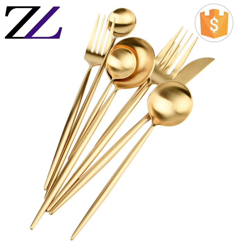 Flatware Set Supplier - Matte Copper Rose Gold Plated Cutlery