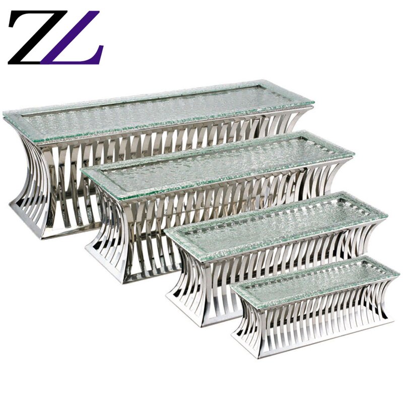 Buffet Display Stand Factory - Steel Elevation Riser Glass Platters Set