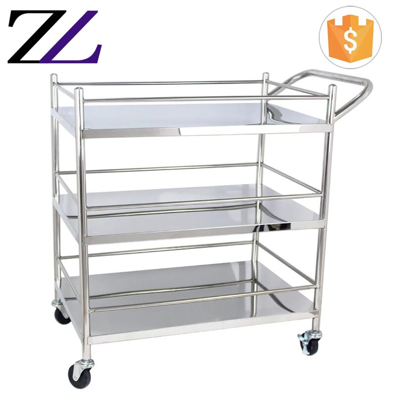 Service Trolley Factory - 3 Tiers Food Distribution Wine Liquor Cart