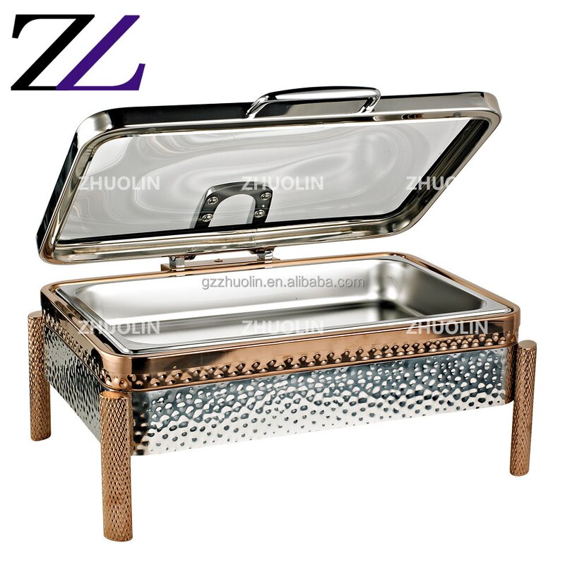 Chafing Dish Factory - Rectangle Copper Orchid Wedding Buffet Set