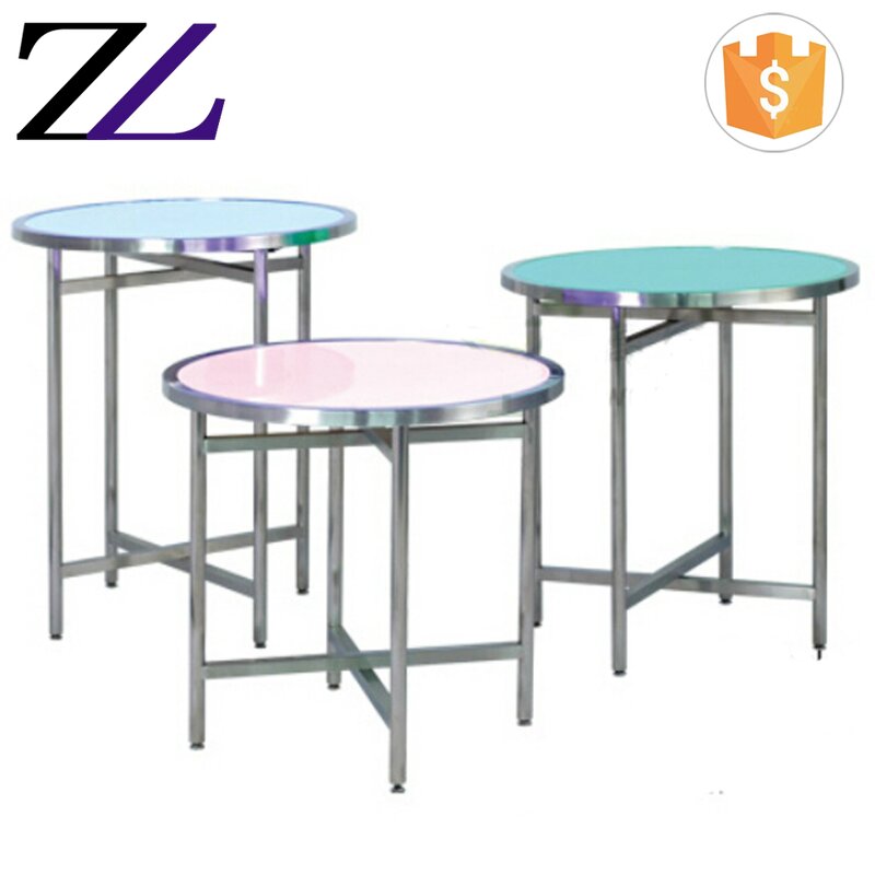 Buffet Table Manufacturer - Stainless Steel Frame Glass Top Led Bar