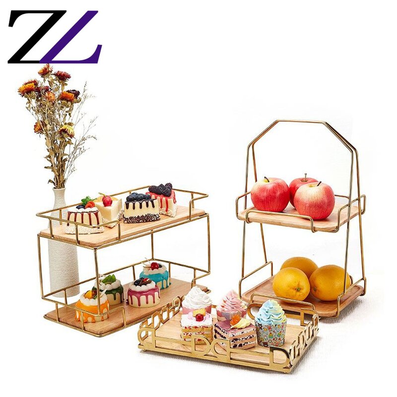 Dessert Stand Manufacturer - Gold Glass Cake Platters Buffet Risers