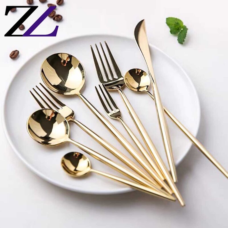 Flatware Set Factory - 24pcs Gold Plated Stainless Steel Cutlery
